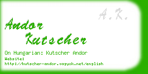 andor kutscher business card